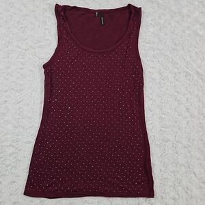 Maurices womens size small red maroon studded riveted layering tank top